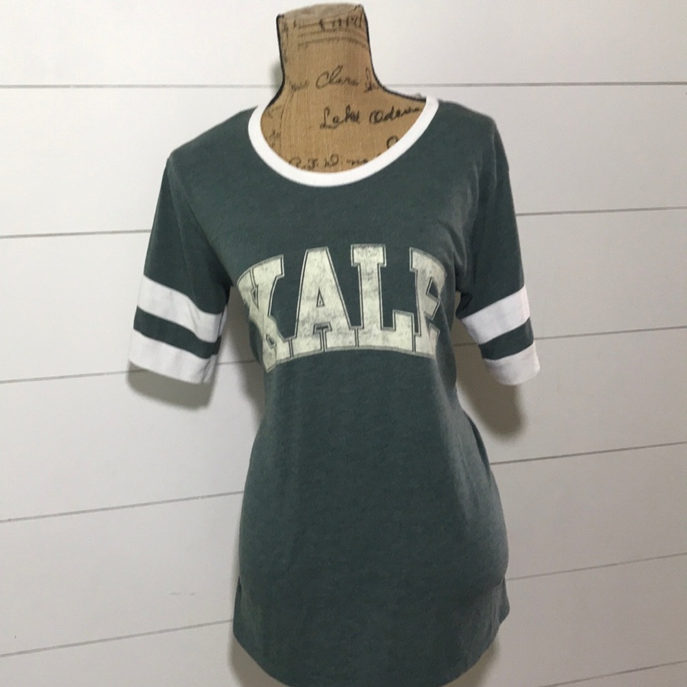 Tunic length Kale ringer tee